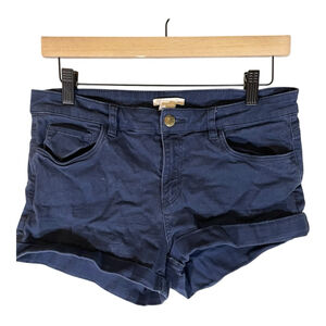 H&M Womens Chino Shorts Size 8 Dark Blue Casual Comfy‎ Comfortable Cuff Classic